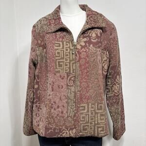 Christopher Banks Floral Geometric Artsy Patchwork Tapestry Jacket Petite XL